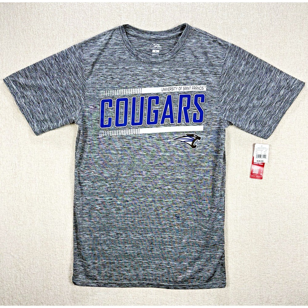 BA Pel Athletic Univ of Saint Francis Cougars Shirt Gray Size S Official (NWT)